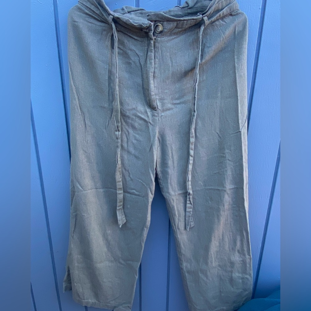 Gray Khaki Drawstring Pants